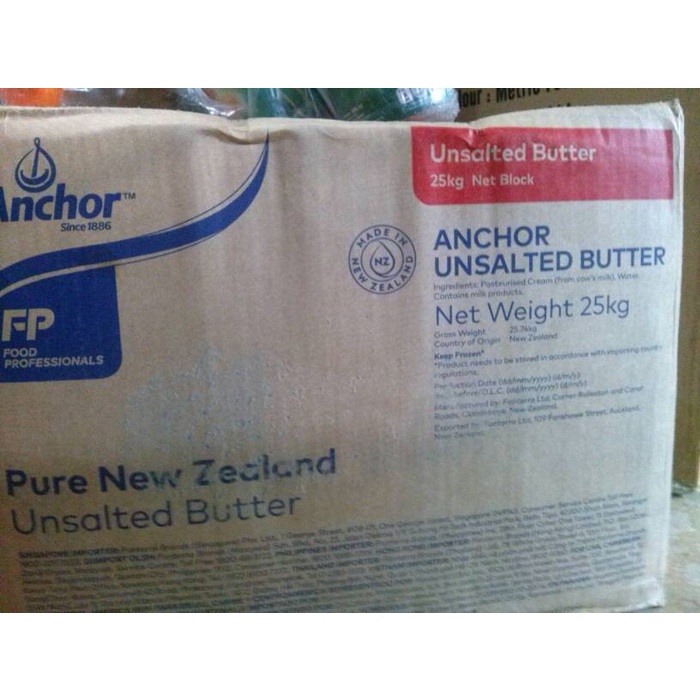 

butter-mentega- mpasi anchor butter unsalted repack 1kg khusus grab / gojek -mentega-butter.