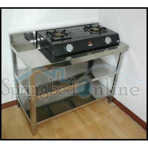 TERLARIS MEJA  DAPUR KOMPOR STAINLESS  STEEL 3 RAK 