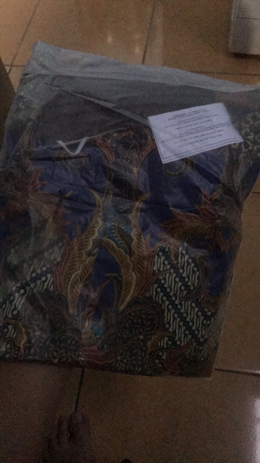 Freypv 7803 Slimfit Long Batik Navy Floral M-xl Kemeja Batik