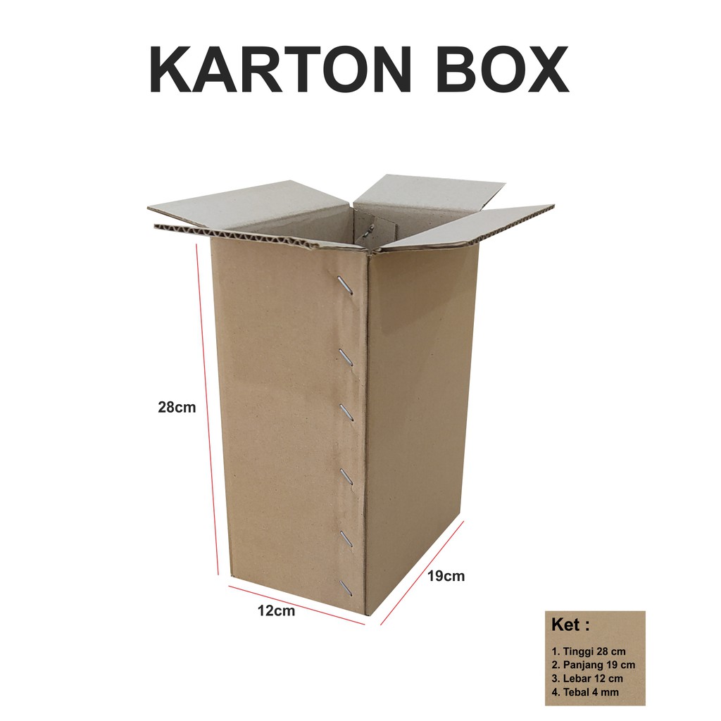 

KARDUS / KARTON BOX ukur 19x12x28 cm UNTUK PACKING