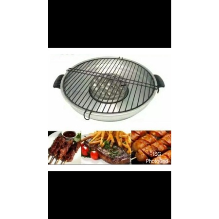 Panggangan grill pan putar serbaguna/alat pemanggang di atas kompor tanpa arang untuk memanggang sos