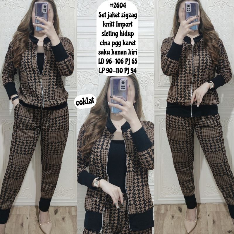 Setelan Jaket Zigzag Import 6052