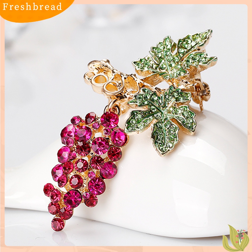 [ TERLARIS]Women Fashion Multicolor Rhinestone Grape Fruit Brooch Pin Evening Party Jewelry