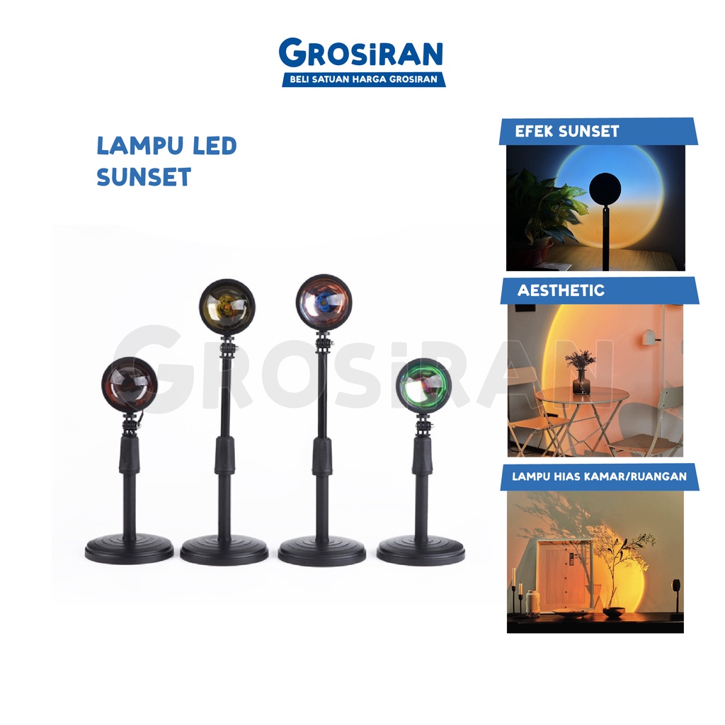 Lampu Sunset LED Lamp Proyektor Efek Matahari Terbenam Light Foto Background Studio Video Photograph