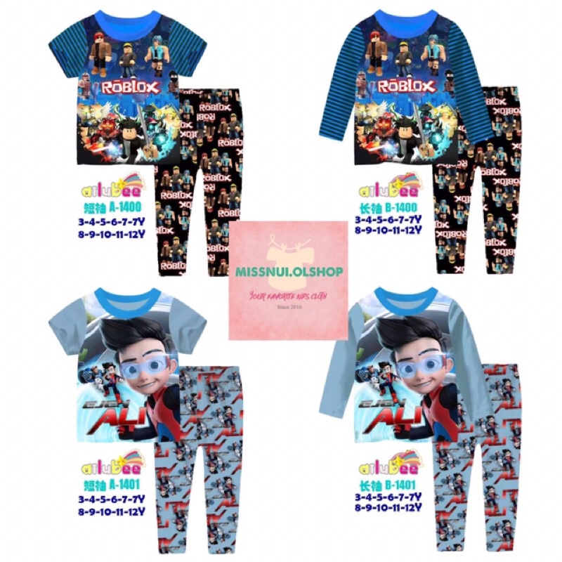 [READY] PIYAMA BAJU TIDUR ANAK IMPORT AILUBEE A B 1400,1401 ROBLOX EJEN ALI A B 1408