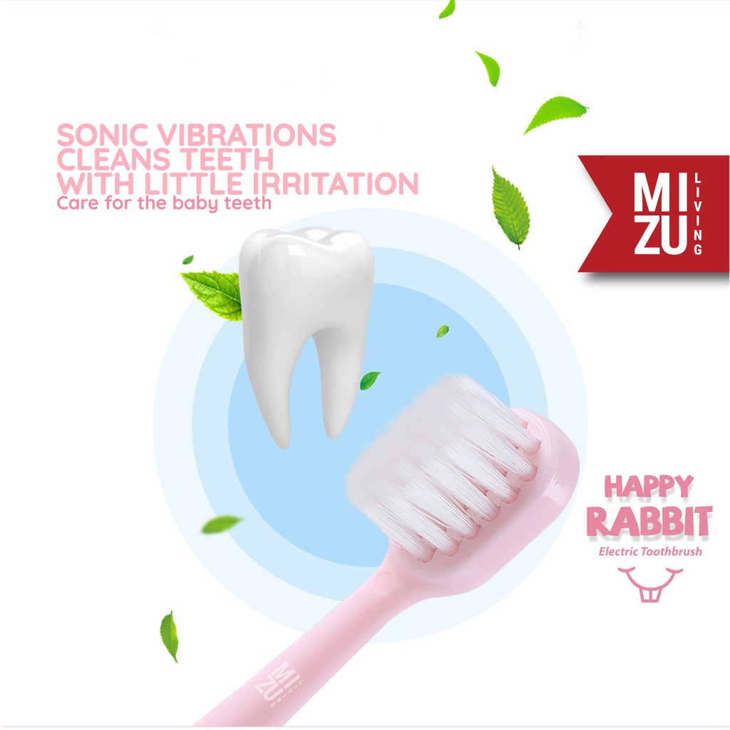 MIZU HAPPY RABBIT GIRAFFE Kids Sonic Vibration Electric Toothbrush Sikat Gigi Elektrik Anak-Anak