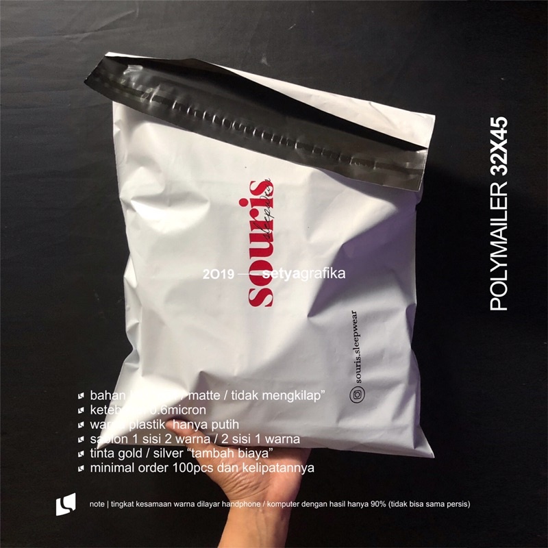 

Sablon Dua Warna Plastik Polymailer 32x45