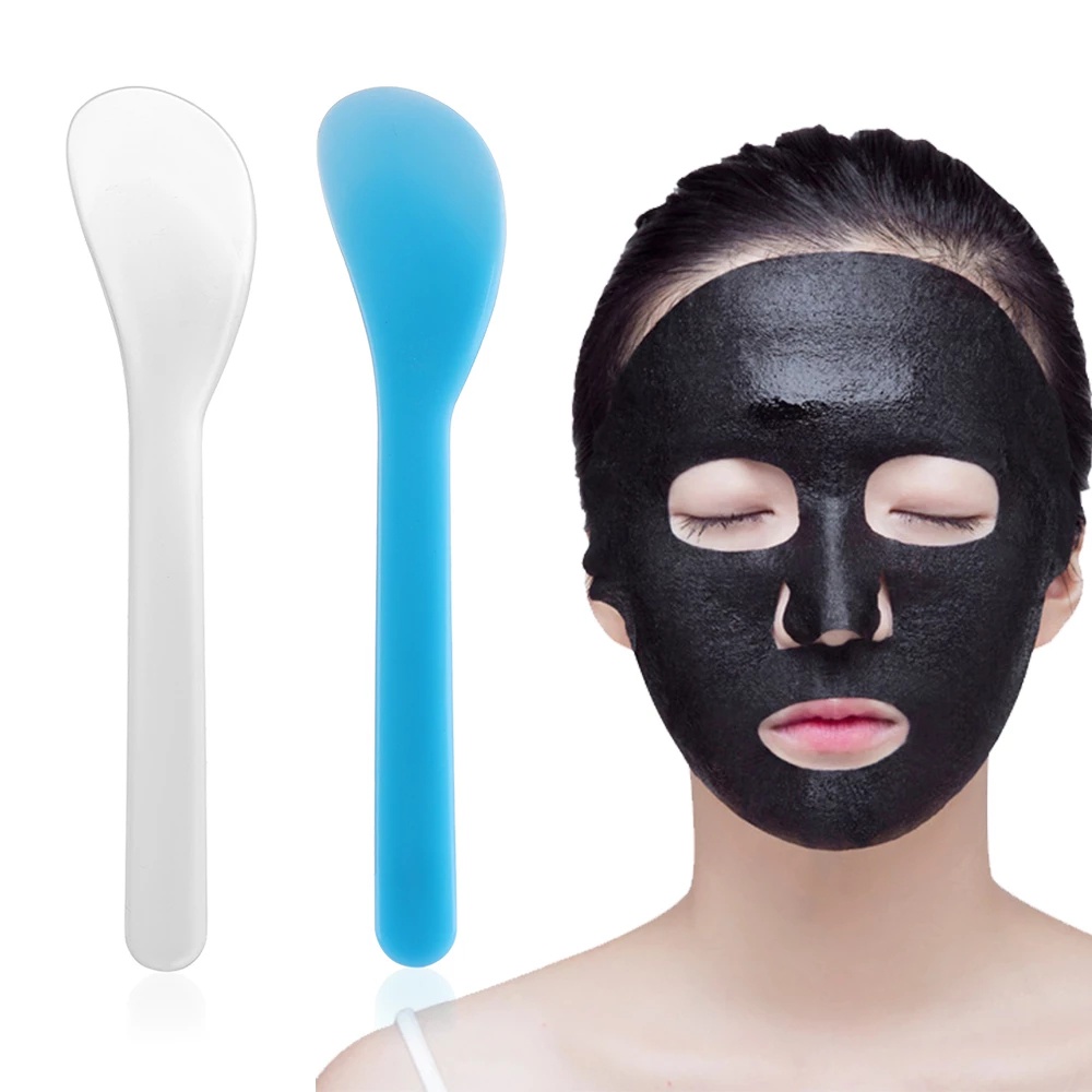 10pcs / Set Sendok Spatula Pengaduk Masker Bahan Plastik Bentuk Kipas Untuk Perawatan Kulit Wajah