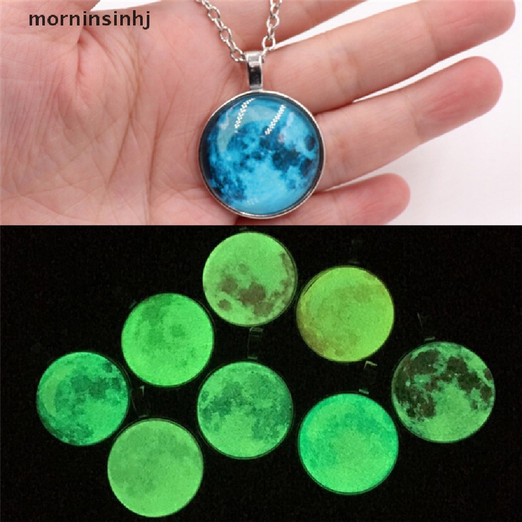 Mor Kalung Rantai Liontin Bulan Sabit Glow In The Dark Untuk Wanita