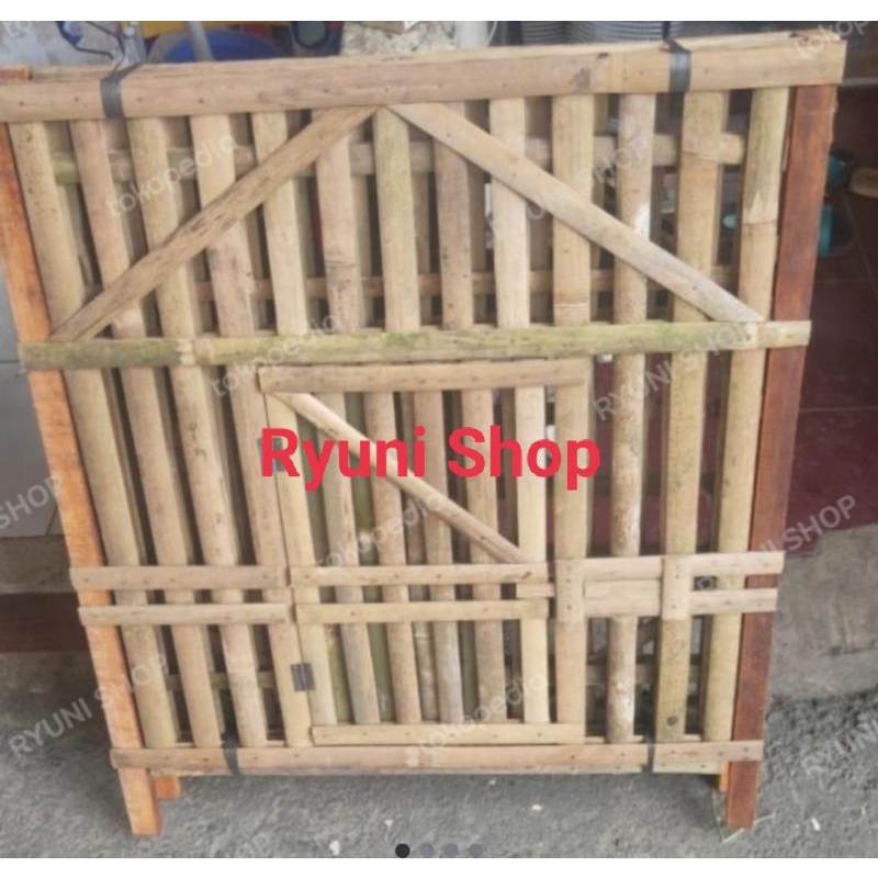 KANDANG AYAM BAMBU 70x70x70cm
