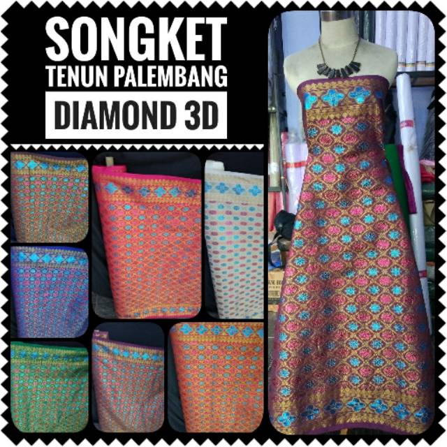 KAIN SONGKET TENUN PALEMBANG DIAMOND 3D
