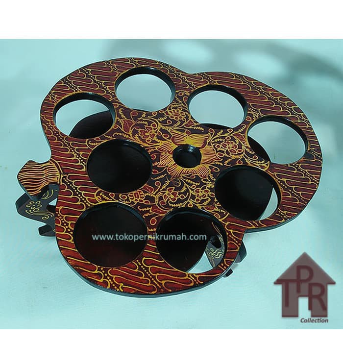 Rak aqua gelas - kayu batik model buah pear - i8BGA216