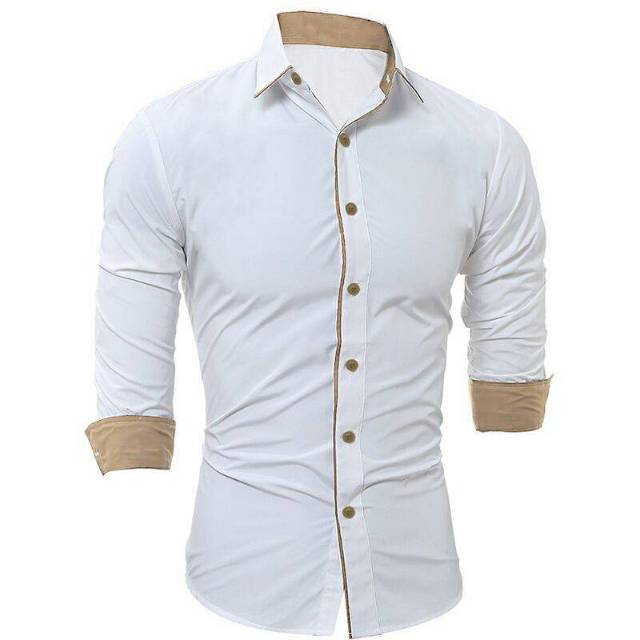 Vl kemeja pria polos lengan panjang seragam kantor best seller. Roger