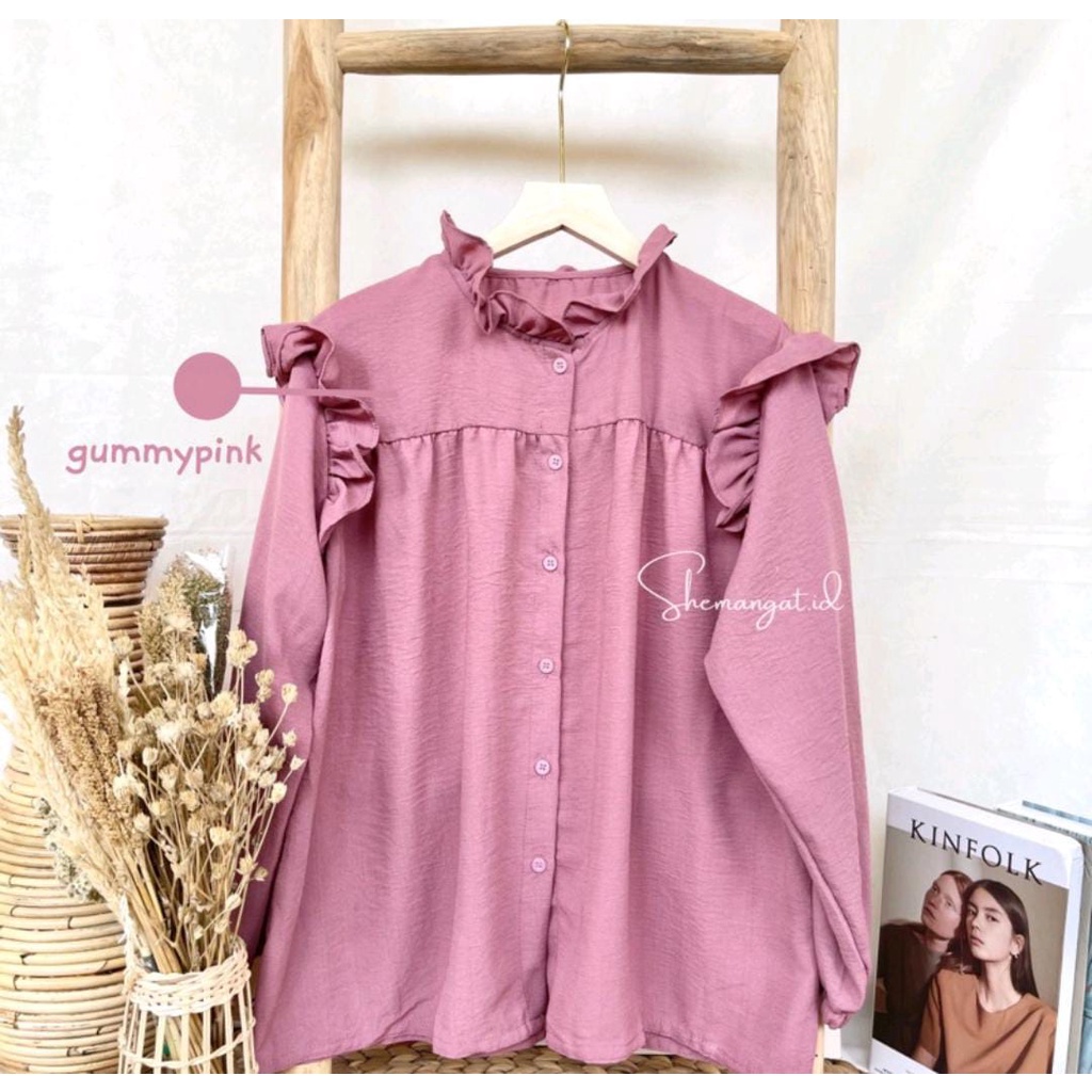 Tari Top Blus Wanita Korean Style Lengan Panjang Kekinian Fashion Muslim Terbaru