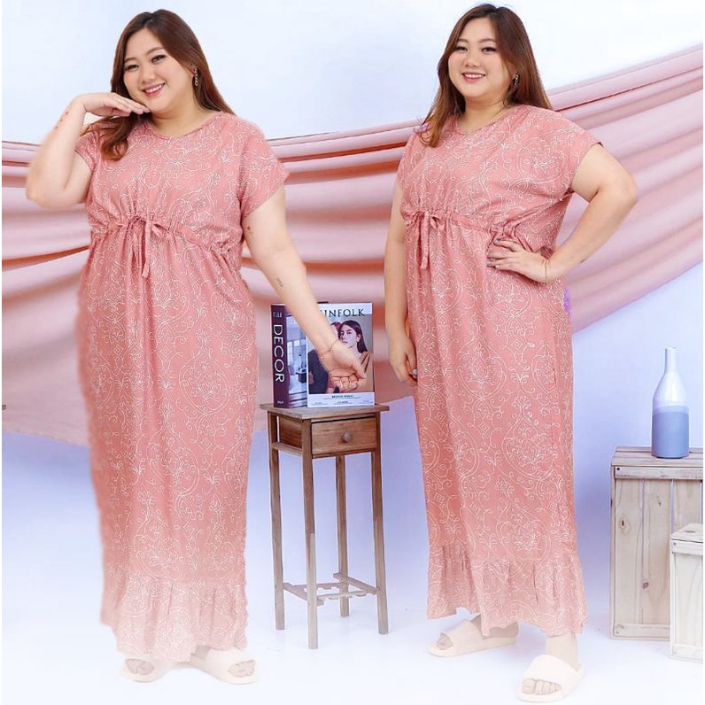 DASTER SERUT REMPEL SUPER JUMBO BUSUI PB 130 LD 135 138 LOWO LONGDRESS RAMPEL PANJANG SERUT DADA PINGGANG IBU BESAR BIG SIZE XXXL 3XL X3L KATUN RAYON ADEM HOMEDRESS KEKINIAN IBU HAMIL MENYUSUI KETEKAN TANPA LENGAN PENDEK ZEZA LESTY FIFI TERMURAH JAKARTA-1