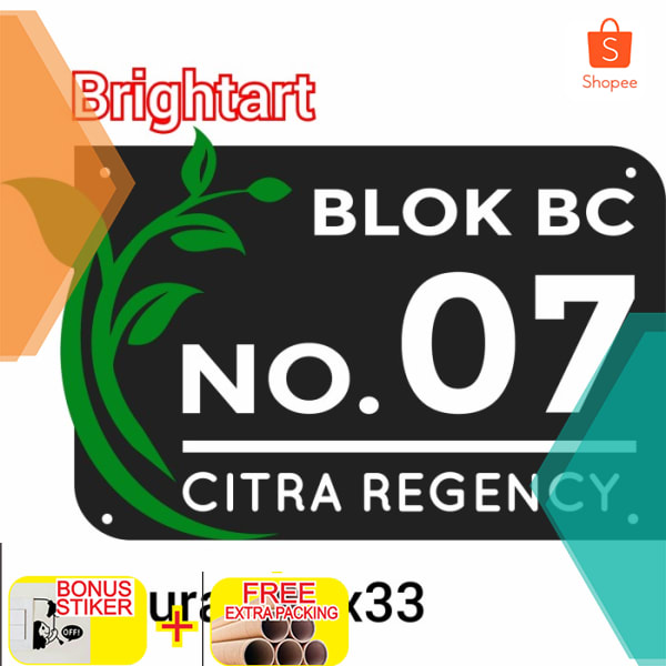 

Nomor rumah akrilik Series-3B Ukuran 50x33 Plat nomor rumah akrilik - Putih Keren
