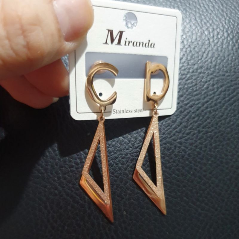 Anting Titanium Stainless steel ori anti karat Earring rosegold Premium Quality M09