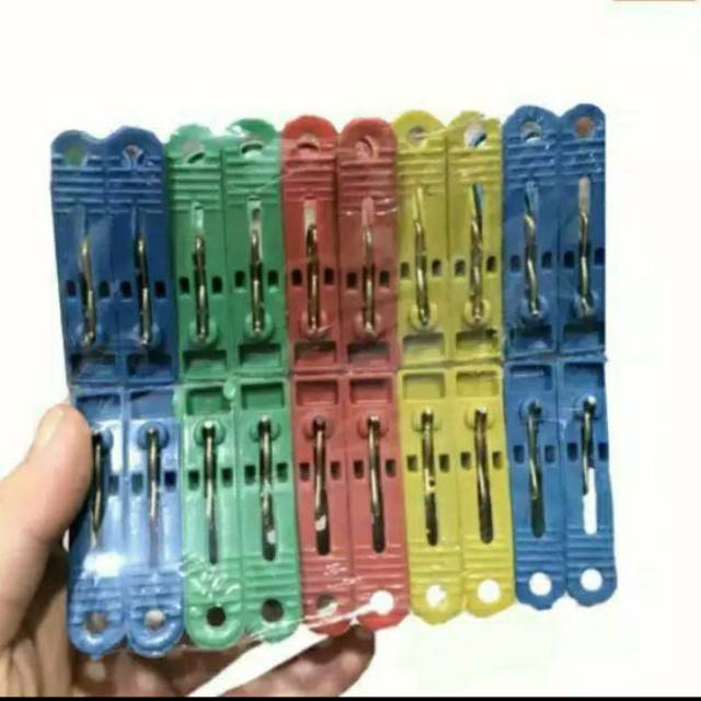 Jepitan baju jepitan jemuran jepitbaju emak2 jadul jepitan hanger bahan plastik warna warni isi20pcs