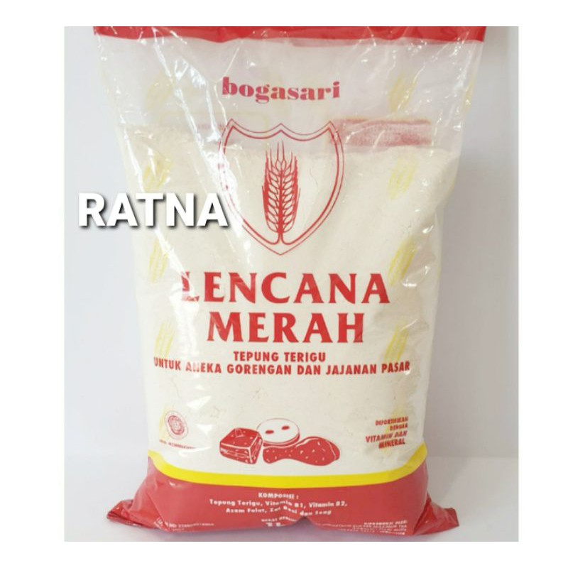 

LENCANA MERAH 1kg TEPUNG TERIGU untuk Aneka Gorengan dan Jajanan Pasar BOGASARI