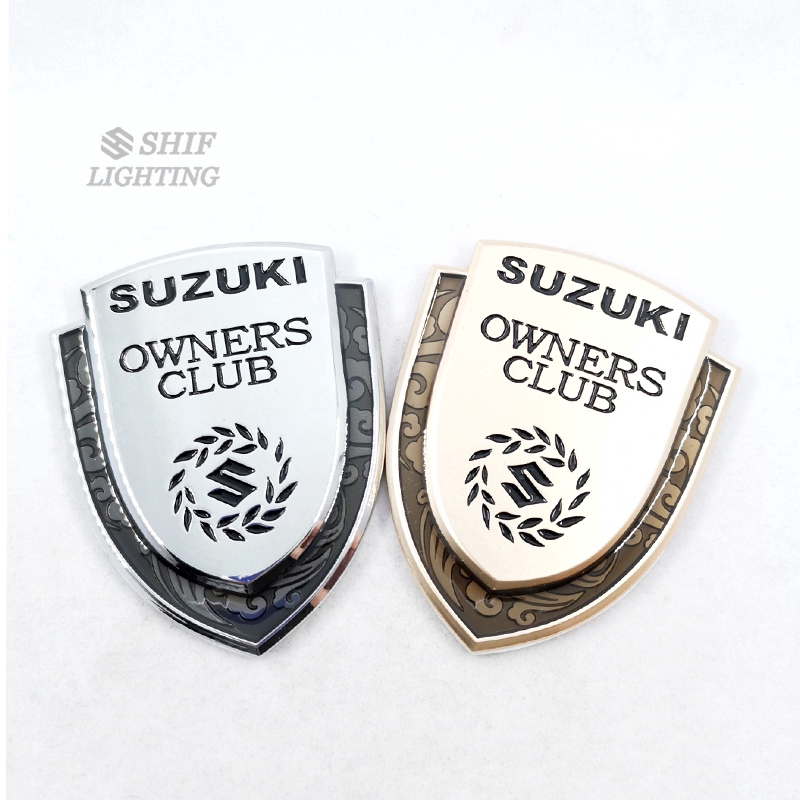 1Pc Stiker Emblem Logo SUZUKI OWNERS CLUB Bahan Metal Untuk Mobil SUZUKI