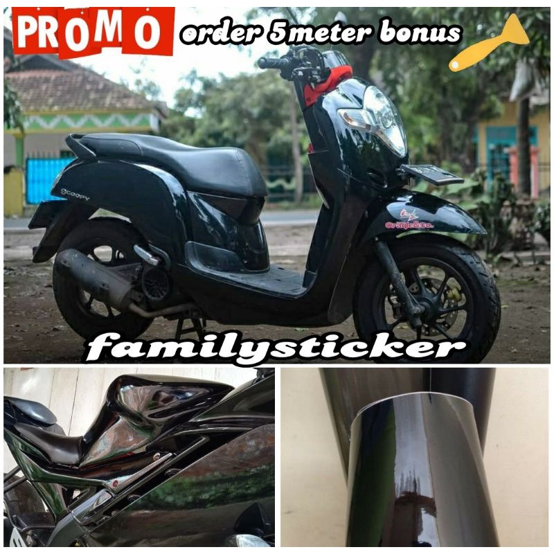 Sticker Warna Hitam Glosy Skotlet Sticker Motor Hitam Doff