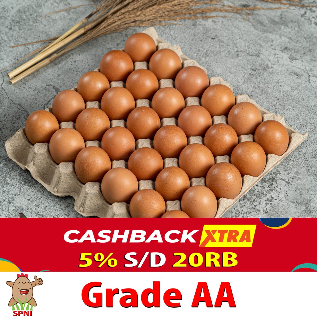 Telur Ayam SPNI Super Jumbo (Grade AA 30 Butir) Sortiran Mesin