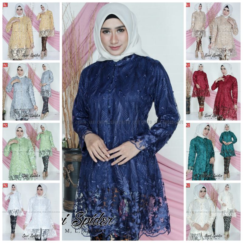 Set tunik brokat vitri jaya B /kebaya modren /kebaya muslim /kebaya wisuda / kebaya busui / kebaya t