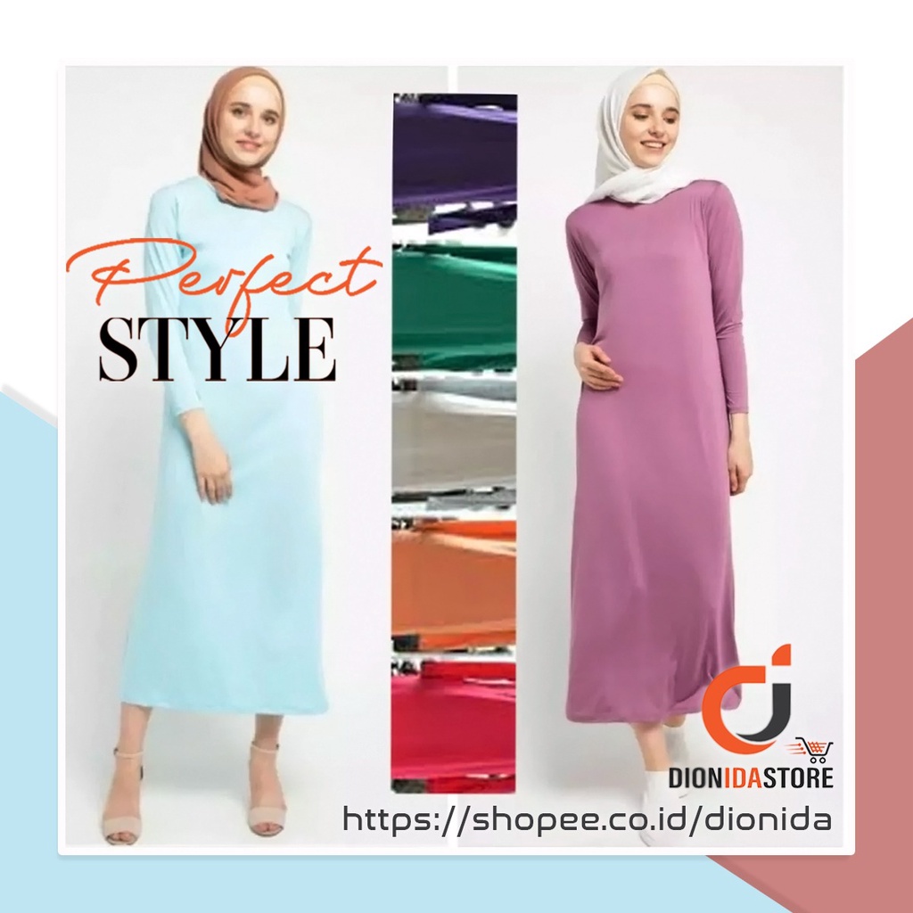 Baju manset gamis / gamis manset / inner dress lengan panjang /gamis polos