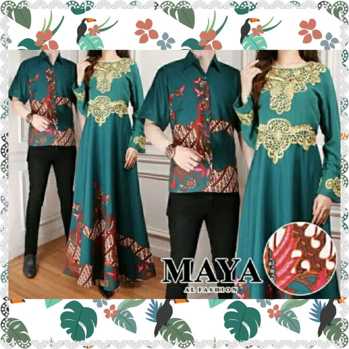 Baju pakaian pasangan Couple Batik Sutra Maya terbaru modern trendy
