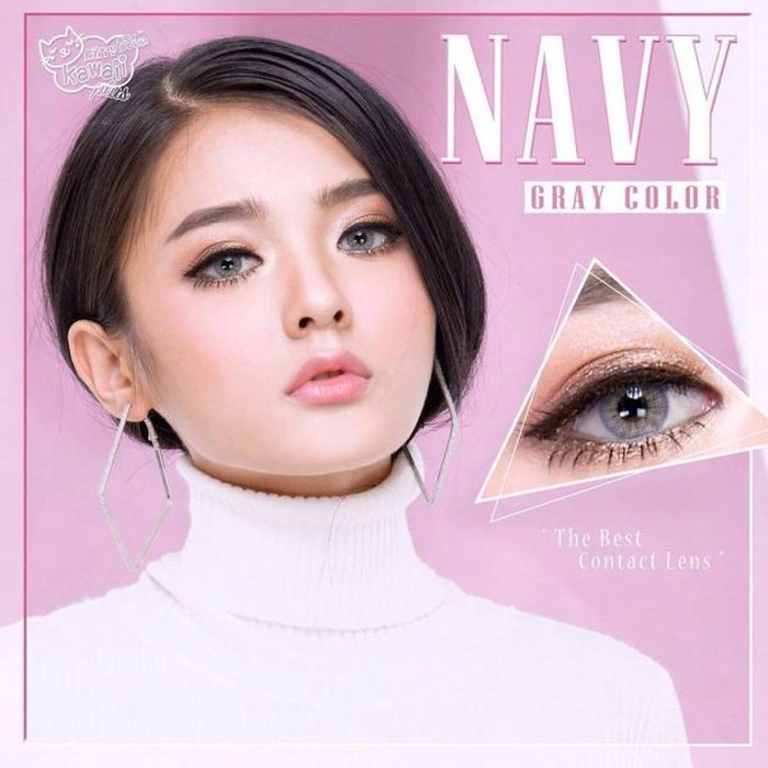 SOFTLENS KITTY KAWAII / SOFTLENS KOREA NAVY GREY -MINUS / LENSA MATA