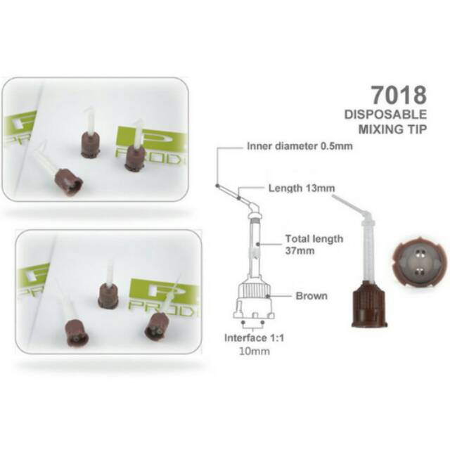 Dental mixing tip brown coklat cokelat tips hancore han allcem core fiberpost sementasi luting pasak allcemcore