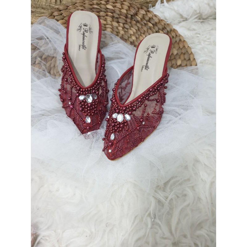 sepatu wedding maroon yohana sepatu wanita cantik