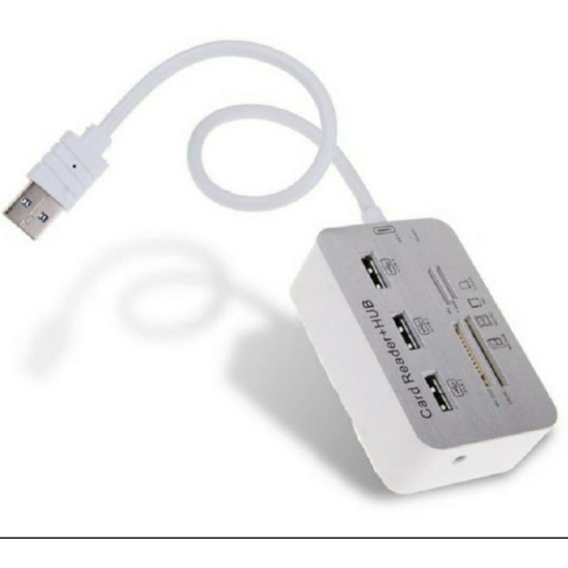 USB HUB 3.0 3 PORT DAN CARD READER 4  SLOT COMBO ALUMUNIUM HIGH QUALITY