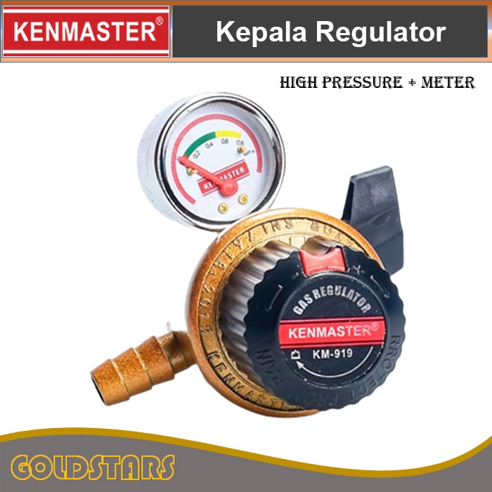 Kepala Regulator Gas High Pressure + Meter Kenmaster Kepala Lpj km- 919