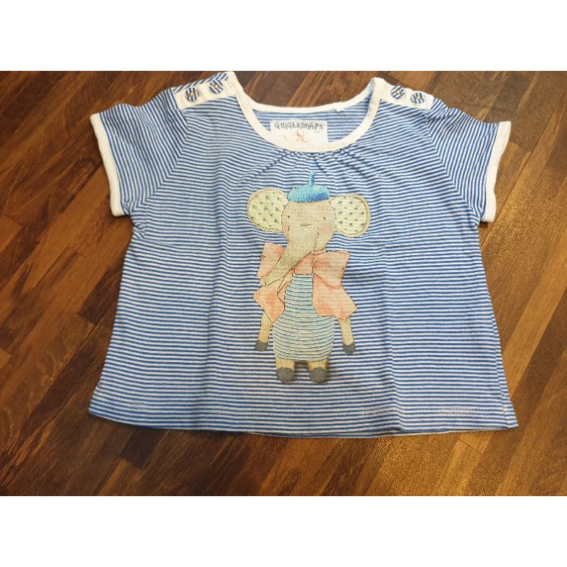 preloved gingersnaps tiny top biru garis