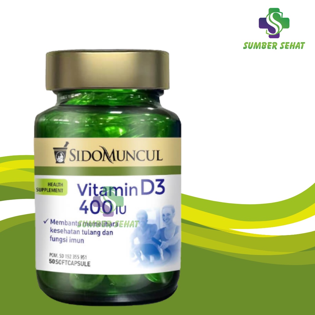 SIDOMUNCUL VITAMIN D3 400 IU BOTOL 50 KAPSUL