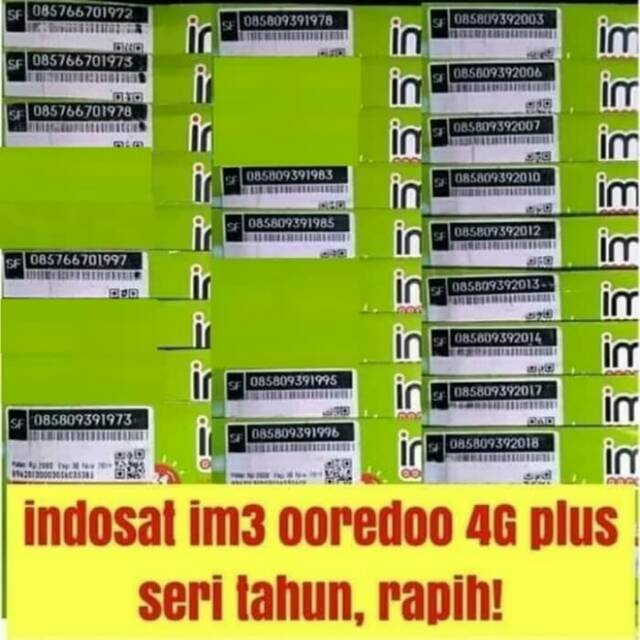 No Cantik Kartu IM3 Indosat Ooredo 4G Tahun Kartu Indosat - IM3 Kartu Perdana Indosat IM3 Tahun