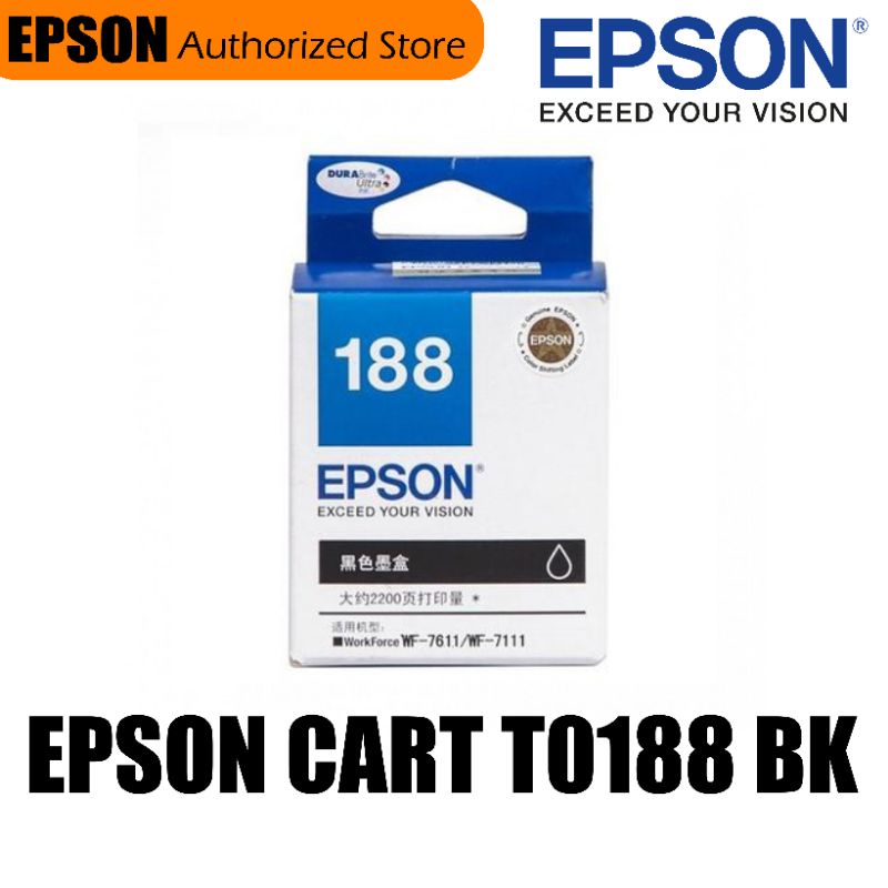 T188 Black Tinta Catridge Epson - WF7111 / WF7211 / WF7611 / WF7711 / 100% Original C13T188190
