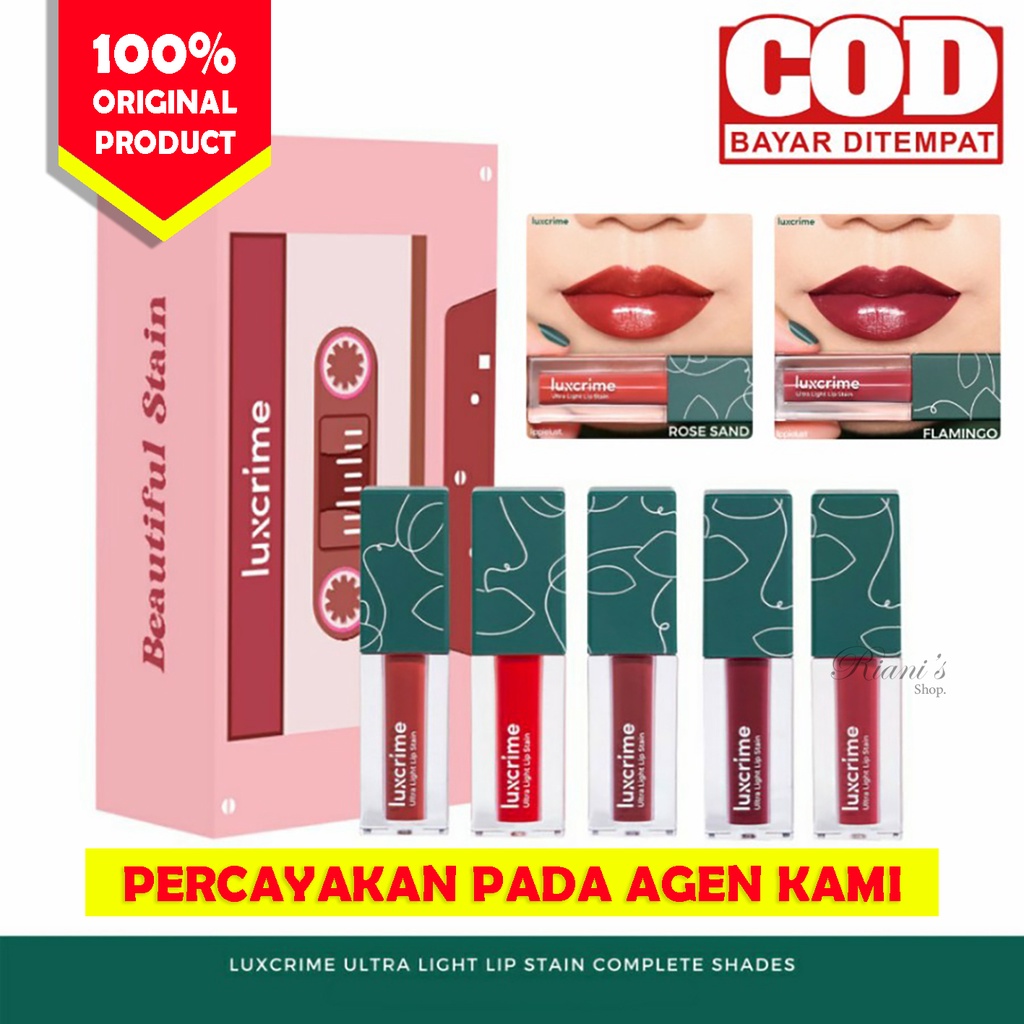 Jual Lip Stain Luxcrime Ultra Light Original Matte Mate Cream Amber