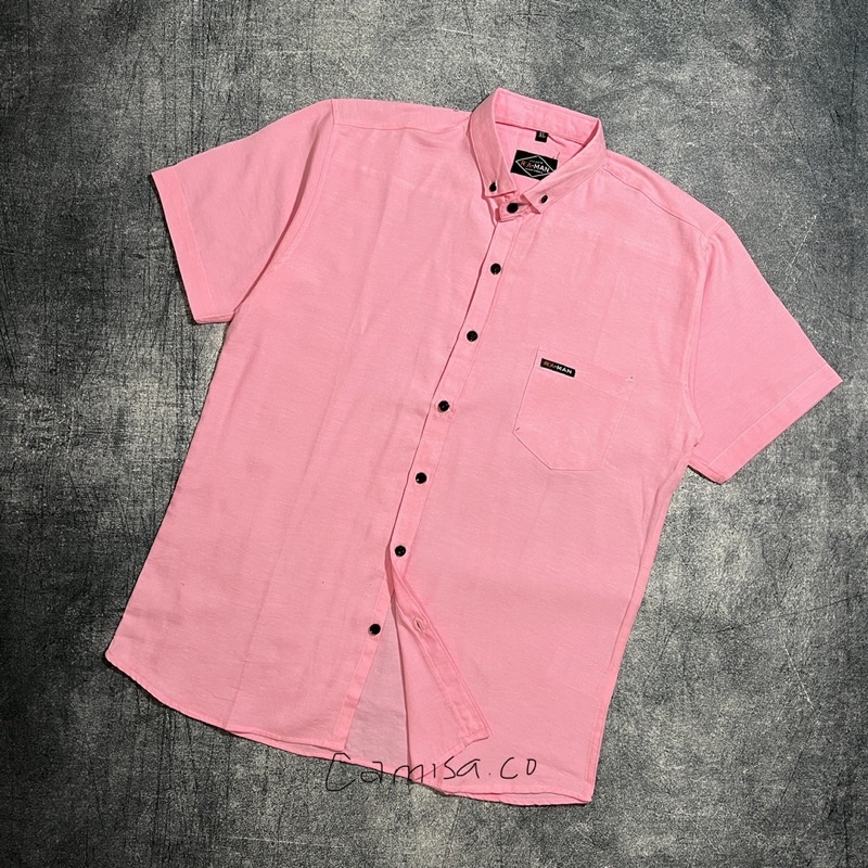 KEMEJA PENDEK POLOS PRIA PINK BABY SOFT PINK HEM PRIA POLOS PENDEK KATUN OXFORD ATASAN PRIA KASUAL P