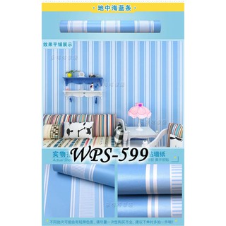 JEJ0 WALLPAPER  STICKER  45CMX5M WPS599 BIRU  GARIS BESAR 