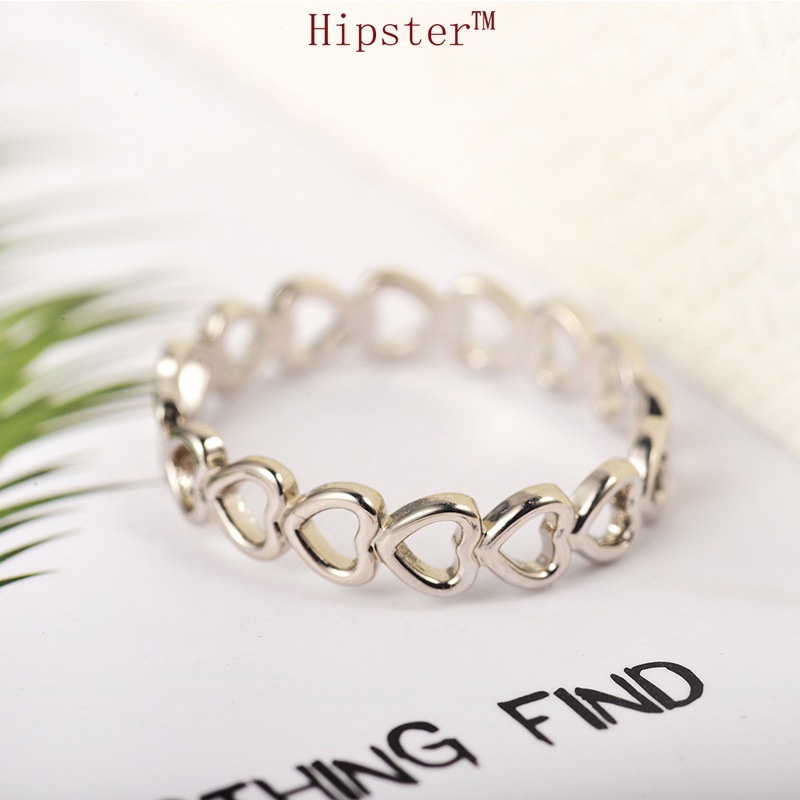 New Hot Sale Fashion Trend Romantic Platinum Love Heart-Shaped Ring