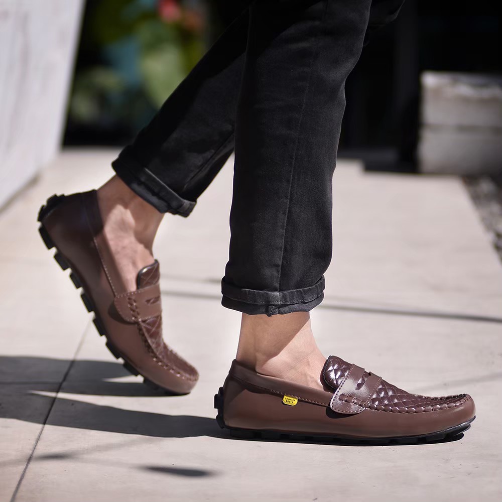 KICK TONE 01 BLACK SLIP ON PRIA KASUAL BS157 BS158 BS159 BS160 BS161 BS16 Slip On Pria Hitam