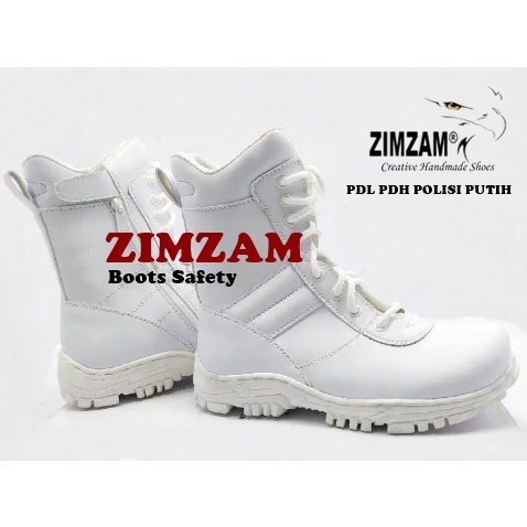 PROMO ZIMZAM SEPATU PDL PUTIH BOOTS SAFETY
