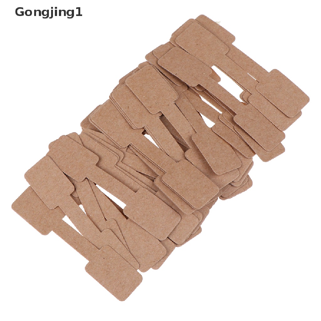 Gongjing1 50 / 100 Pcs Label Harga Kosong Bahan Kertas Kraft Untuk Perhiasan