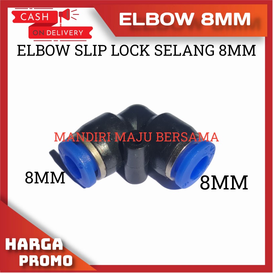 FITTING PNEUMATIC SLIP LOCK L ELBOW 8 MM MIST NOZZLE SELANG PU 8MM