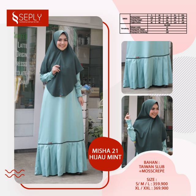 SEPLY MISHA 21 HIJAU MINT, BURGUNDY DAN PLUM