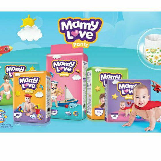 MAMY LOVE Baby diapers pants S20,M20,L20,XL20,XXL28 | MAMY LOVE popok bayi / popok celana sekali pak
