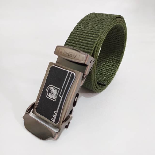 IKAT PINGGANG SABUK GESPER PRIA ARMY KANVAS STAINLESS BUCKLE