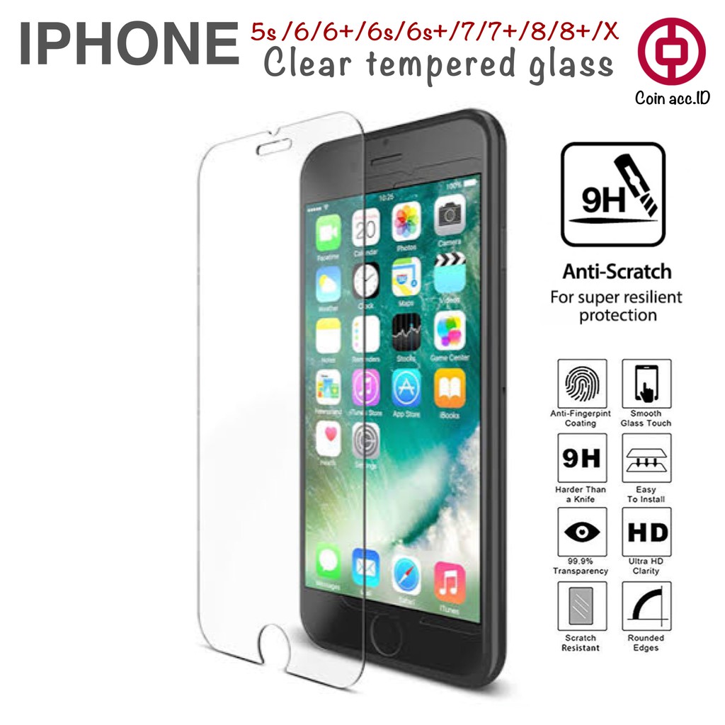 Tempered Glass IPhone 5/5s/6/6s/6plus/6splus/7/7plus/8/8plus/ X - ANTI GORES KACA IPHONE ALL TIPE